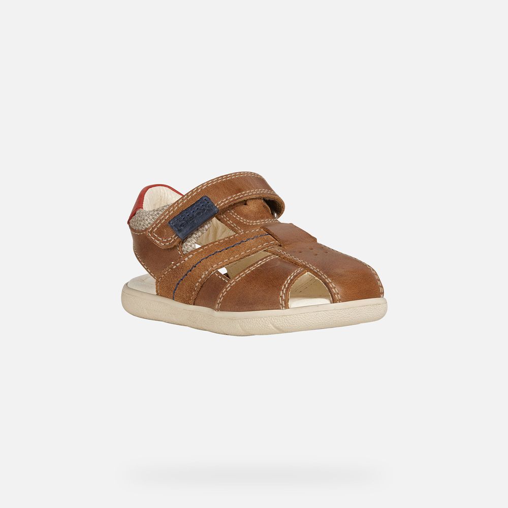 Geox Sandals Brown Alul Boy - Geox Baby Shoes - RNQXLO890